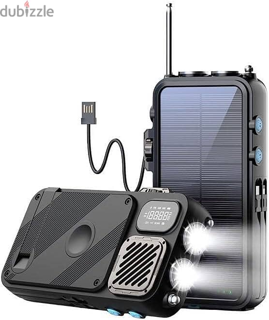 Powerology Solar Wireless Power Bank 16000 mAh, FM Radio, Speaker 0