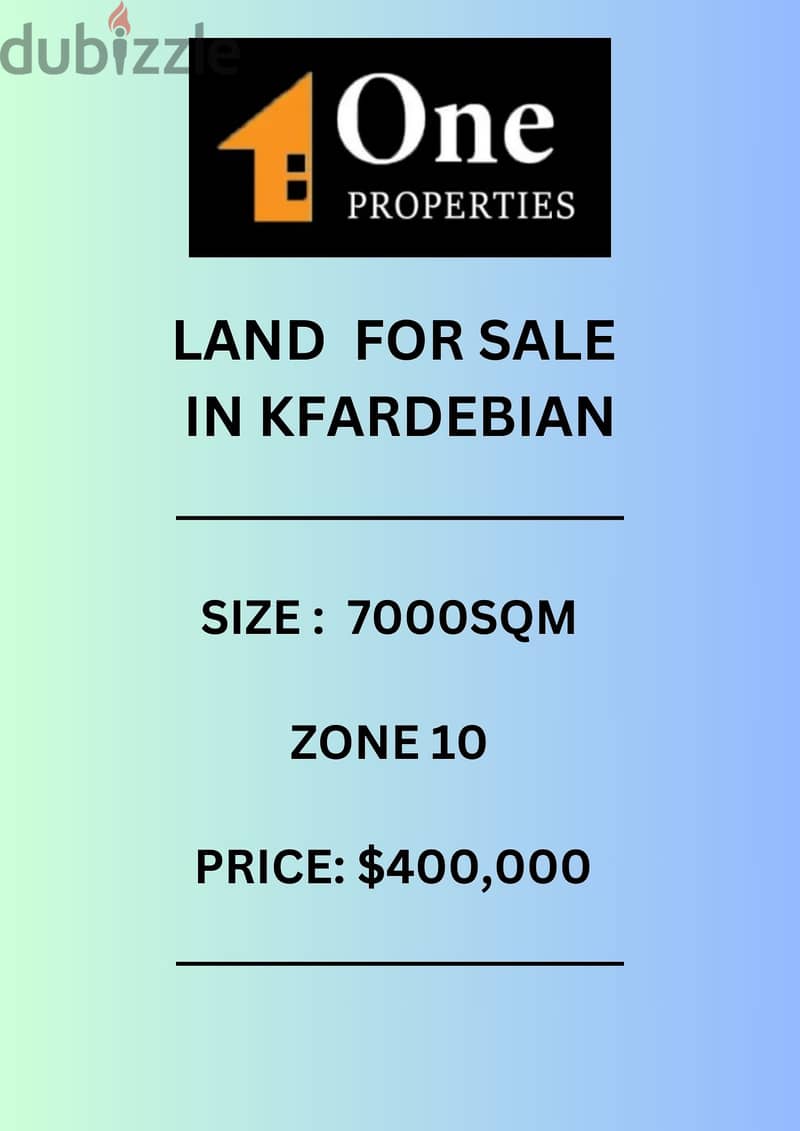 LAND FOR SALE IN KFARDEBIAN 0