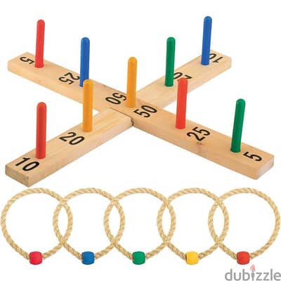 German store active wooden ring toss game