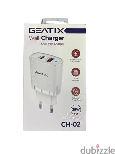 Fast Charger Adaptor 1USB+ 1TypeC 25W