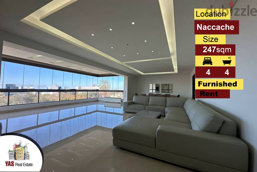 Naccache 247m2 | Furnished | Rent | View | Prime Location | MJ 0