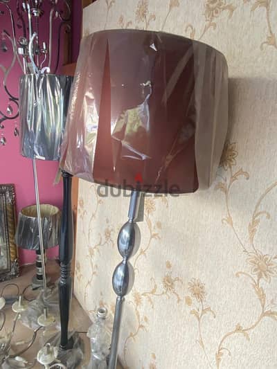 Standing Lampader - Chrom + Brown Shade