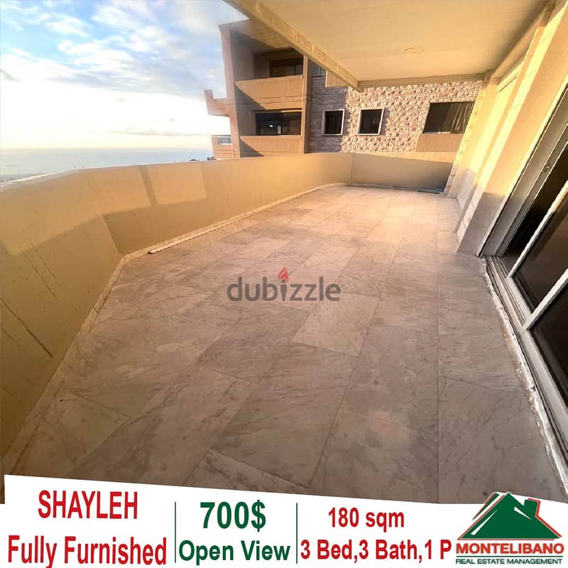 Fully Furnished 180 sqm apartment for rent in Shayleh with open view 0