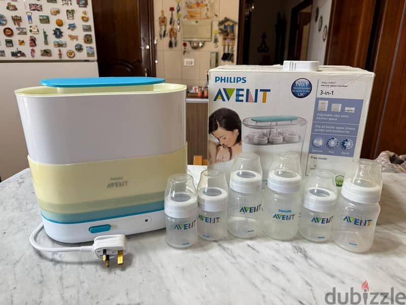 Philips Avent Electric Steam Sterilizer 3-in-1 (Free Feeding Bottles) 0