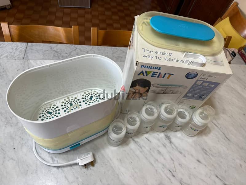 Philips Avent Electric Steam Sterilizer 3-in-1 (Free Feeding Bottles) 1