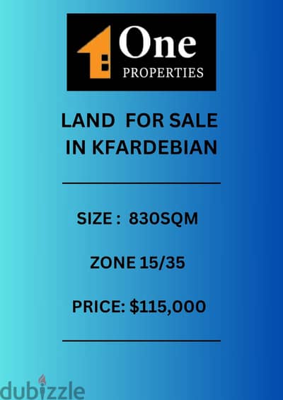 LAND FOR SALE IN KFARDEBIAN