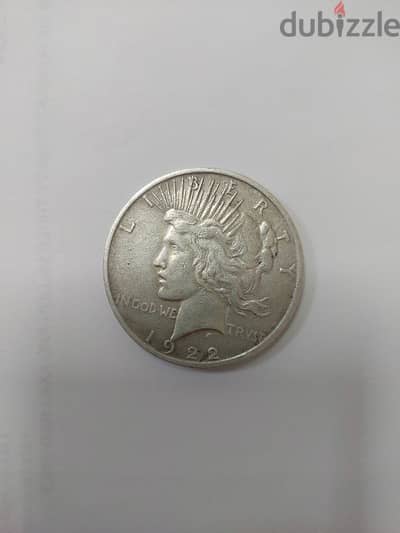 Peace Silver One Dollar Coin year 1922