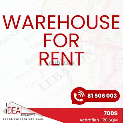 120SQM warehouse for rent in achrafieh REF#AR11035