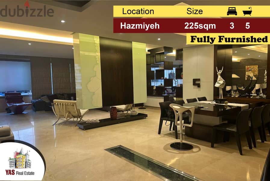 hazmiyeh 225m2 | Fully Furnished | Decorated | Dead End Street | PA | 0