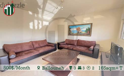 Fully Furnished Apartment for Rent in Ballouneh !!