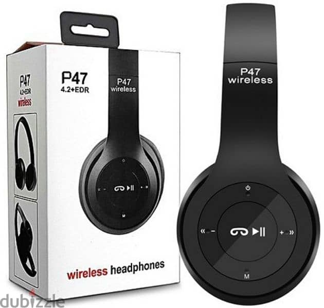 Black wireless bluetooth headphones 0