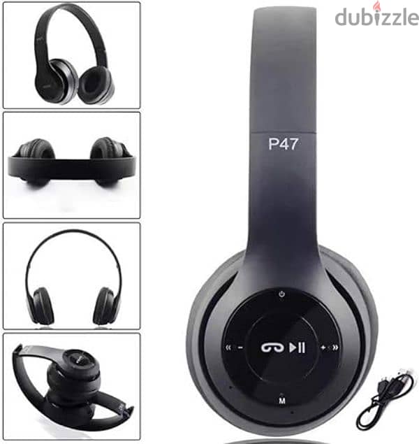 Black wireless bluetooth headphones 1