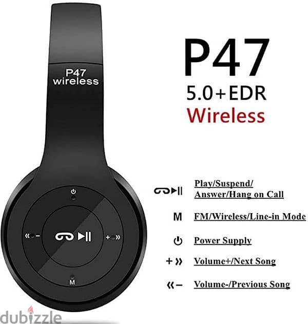 Black wireless bluetooth headphones 2