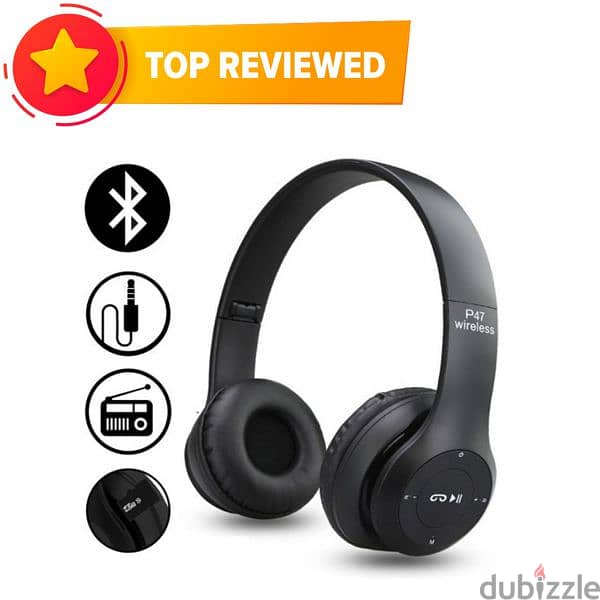 Black wireless bluetooth headphones 3