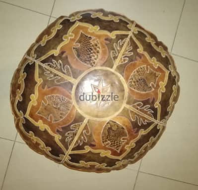 Vintage leather Pouf 58*25 cm