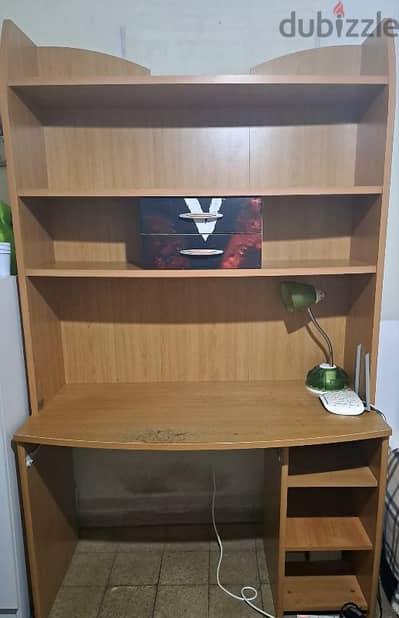 Desk with shelves and drawers, 2 meters high