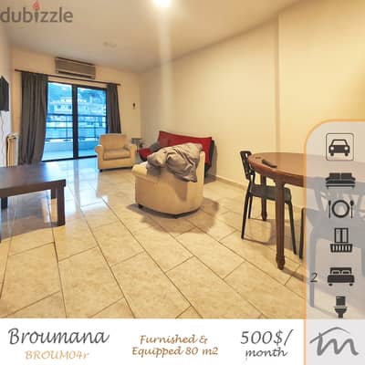 Broumana | Furnished/Equipped 2 Bedrooms Apartment | 80m² | Open View