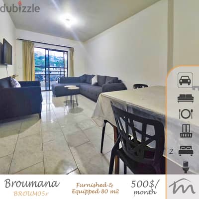 Broumana | Furnished/Equipped 2 Bedrooms Apartment | 80m² | Open View