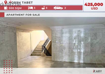 300m2 Apartment for Sale in HORSH TABET - شقة للبيع 300متر في حرش تابت