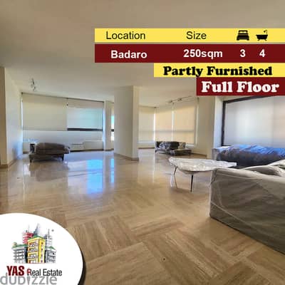 Badaro 250m2 | Full Floor | Rent | Partly Furnished | View | AC |