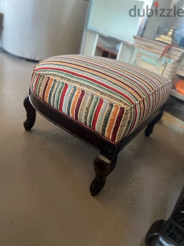 chair burger with pouf solid wood 6