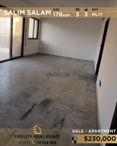 Apartment for sale in Salim Salam ML77 شقة للبيع في سليم سلام