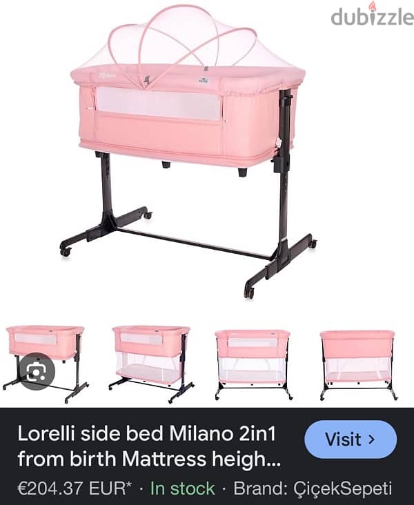 2 in 1 lorreli side bed pink 2