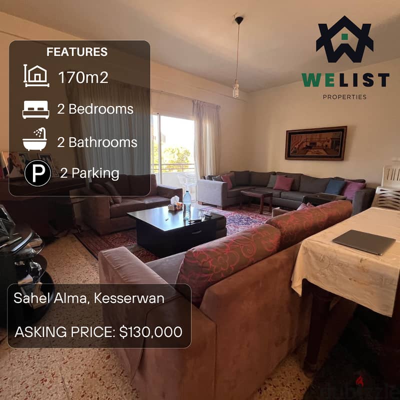 170sqm Apartment for sale in Sahel Alma - Jounieh 0