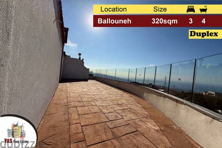 Ballouneh 320m2 | Duplex | New | Panoramic View | Unique property |AC