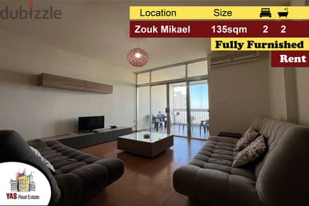 Zouk Mikael 135m2 | Fully Furnished | Rent | Panoramic View | EH |