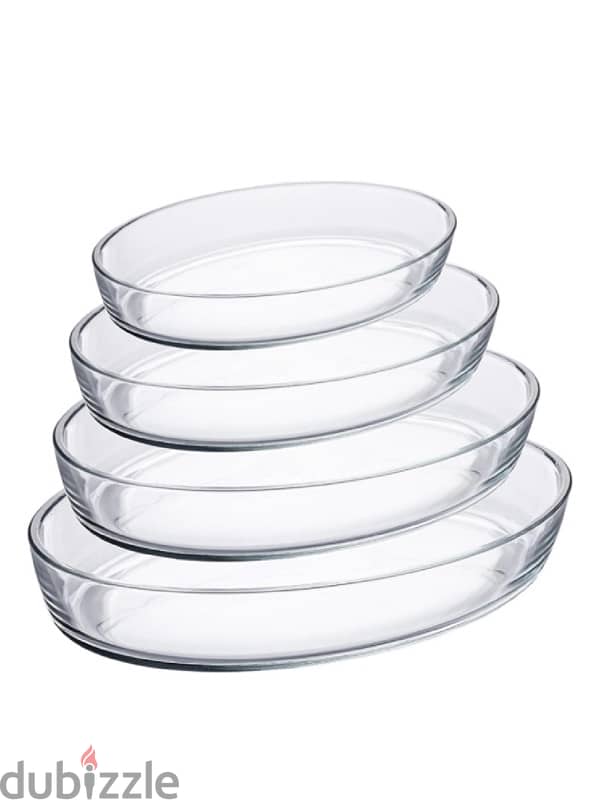 0.7/1.6/3/4L 4 Pcs Oval Baking Dish Oven-Safe with Non-Stick Coating 0