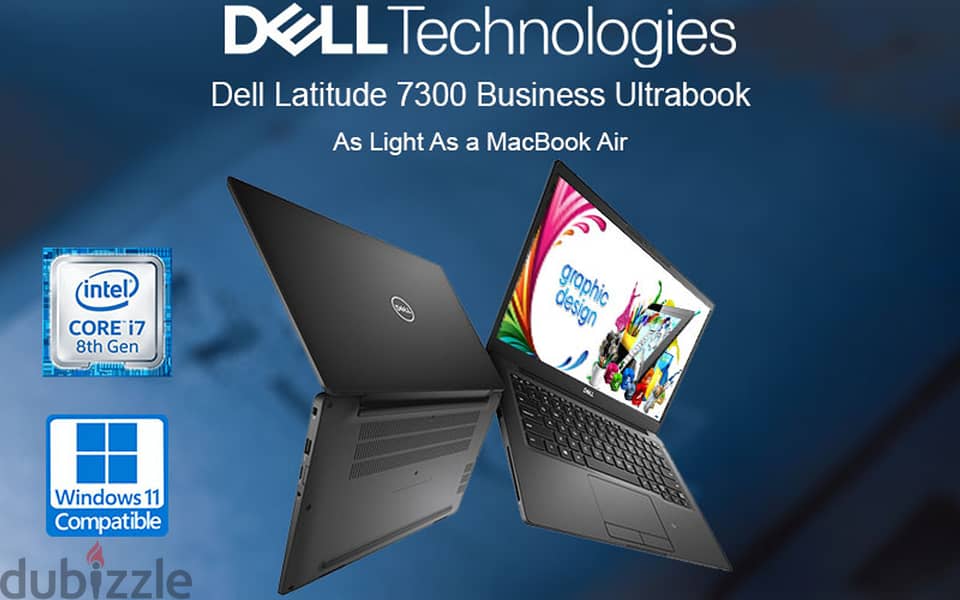 Dell latitude 7300 i7 8th, 8gb ram, 256gb ssd, 13.3" 7