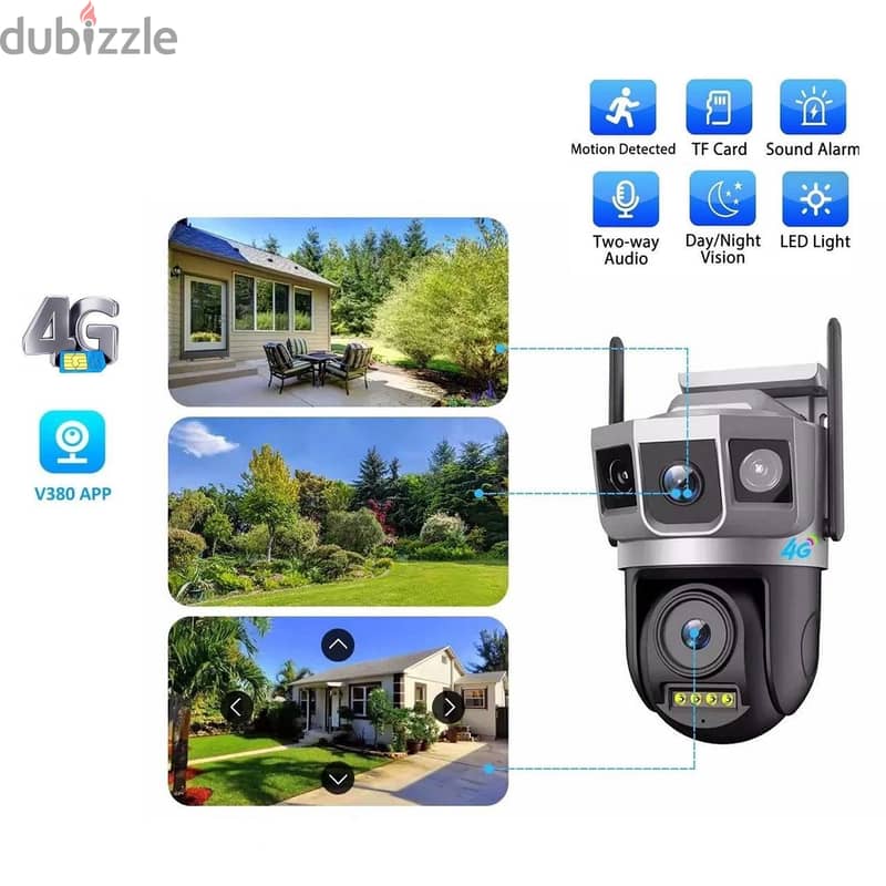 Quad lens 4G outdoor camera, waterproof, app control 3