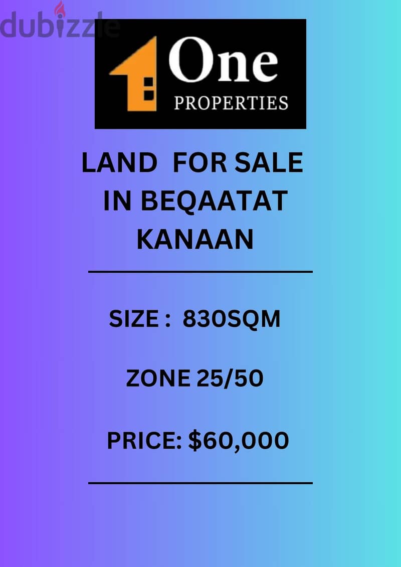 LAND FOR SALE IN BEQAATAT KANAAN 0