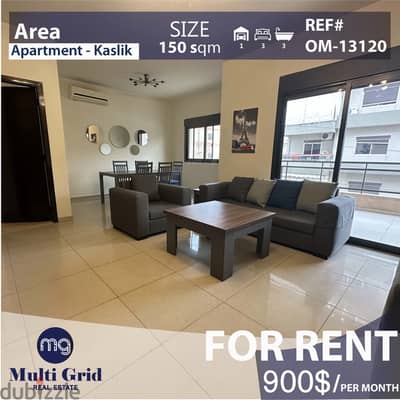 OM-13120 / Apartmernt for Rent in Kaslik, شقة للايجار في الكسليك