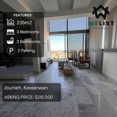 235sqm Duplex Apartment for sale in Jounieh