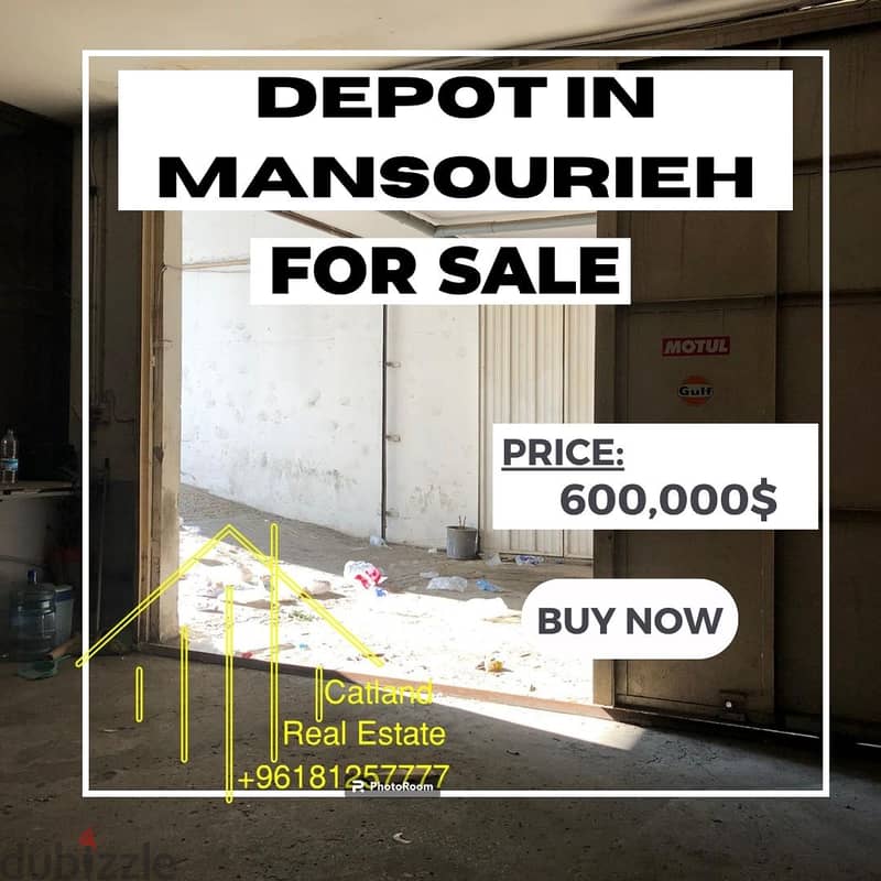 For Sale Prime Depot in Mansourieh $600K مستودع للبيع في المنصورية 0