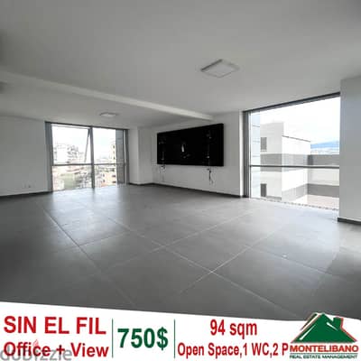 94 sqm New Office for rent in Sin El Fil with unblockable City View !