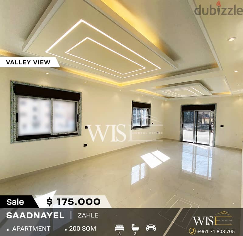 200 SQM Apartment for SALE in Saadnayel-Zahle! 0