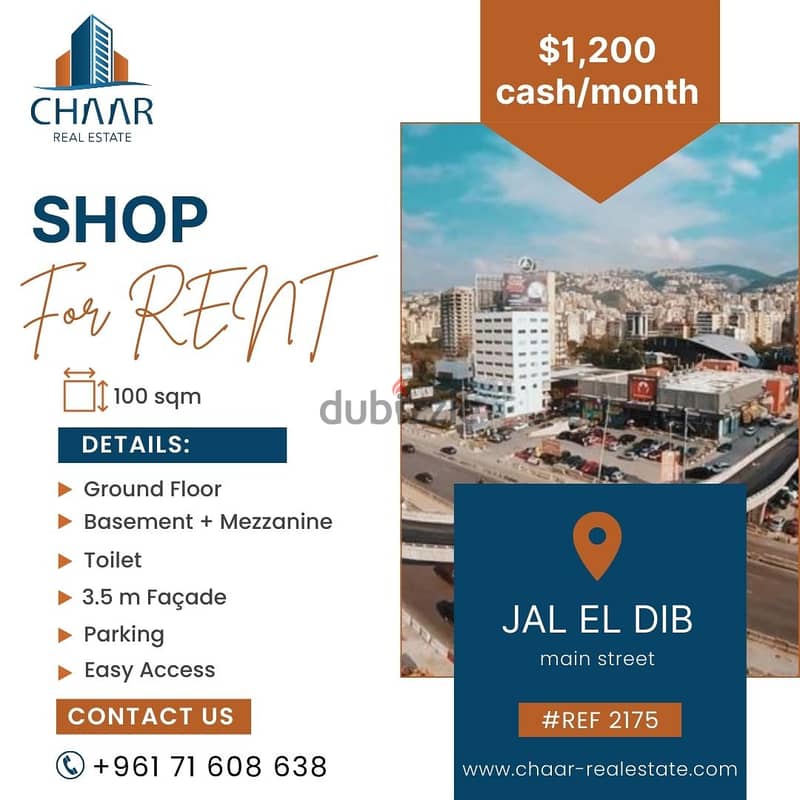 #R2175 - Fully Decorated Shop for Rent in Jal El Dib  | Prime Location 0