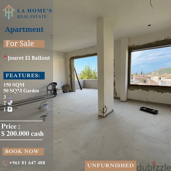 apartment for sale in jouret el ballout 0