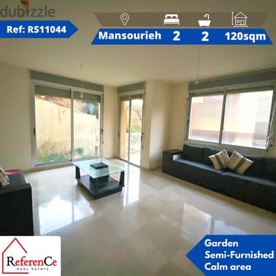 Semifurnished + garden in Mansourieh شقة  نصف مفروشة في المنصورية