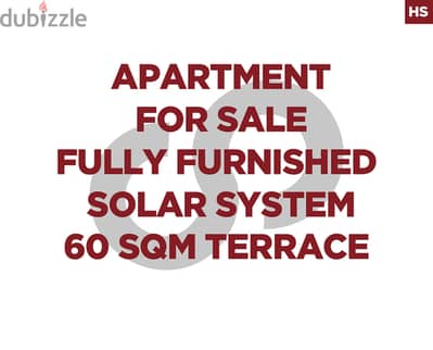 fully furnished / solar system/ 60 sqm terrace- AWKAR  REF#HS116905