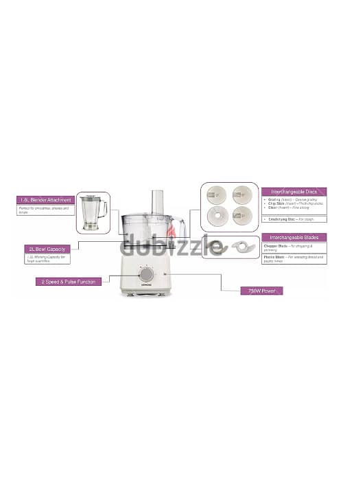 Kenwood Food Processor Multi-Function 750W FDP03. C0WH محضرة طعام كينود 4