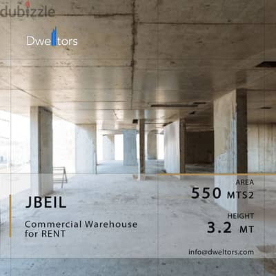 Warehouse for rent in JBEIL - 550 MT2 - 3.2 MT Height