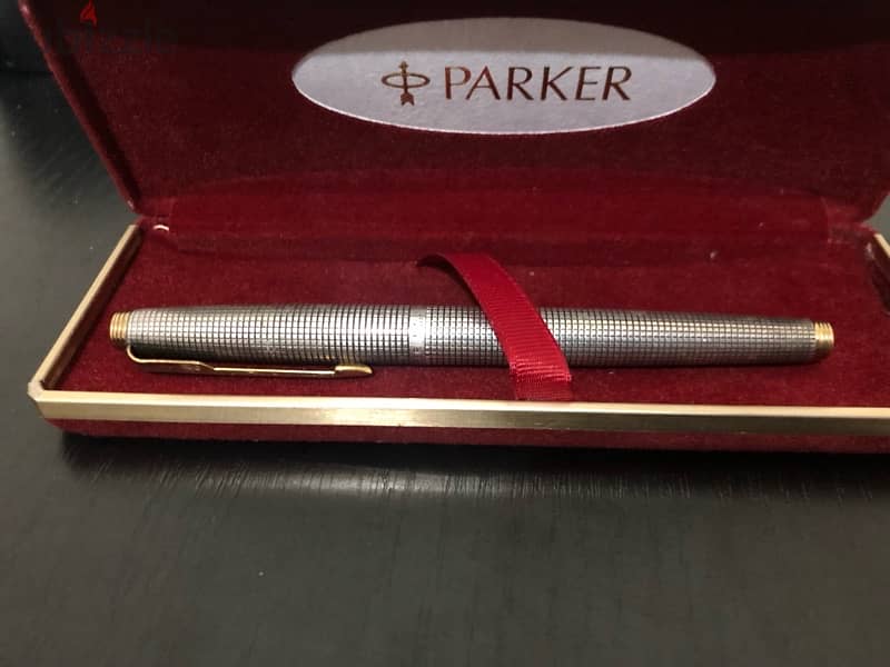 parker 75 silver sterling and gold fountain 14k 0