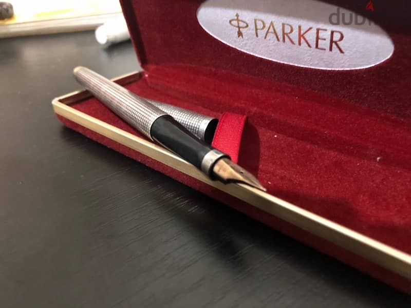 parker 75 silver sterling and gold fountain 14k 1