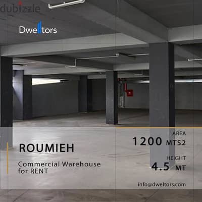 Warehouse for rent in ROUMIEH - 1200 MT2 - 4.5 MT Height