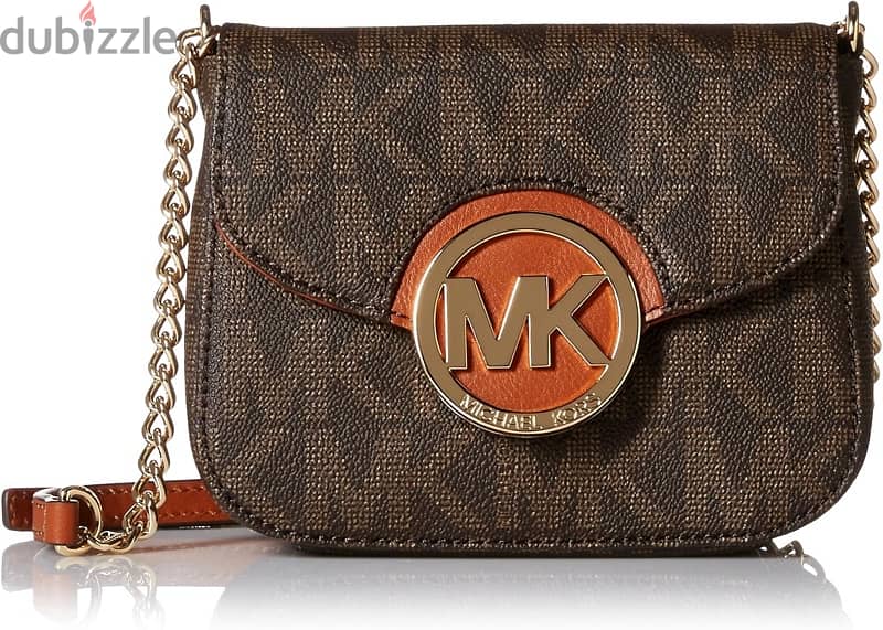 MK Michael Kors Fulton Small Brown Crossbody Handbag 0