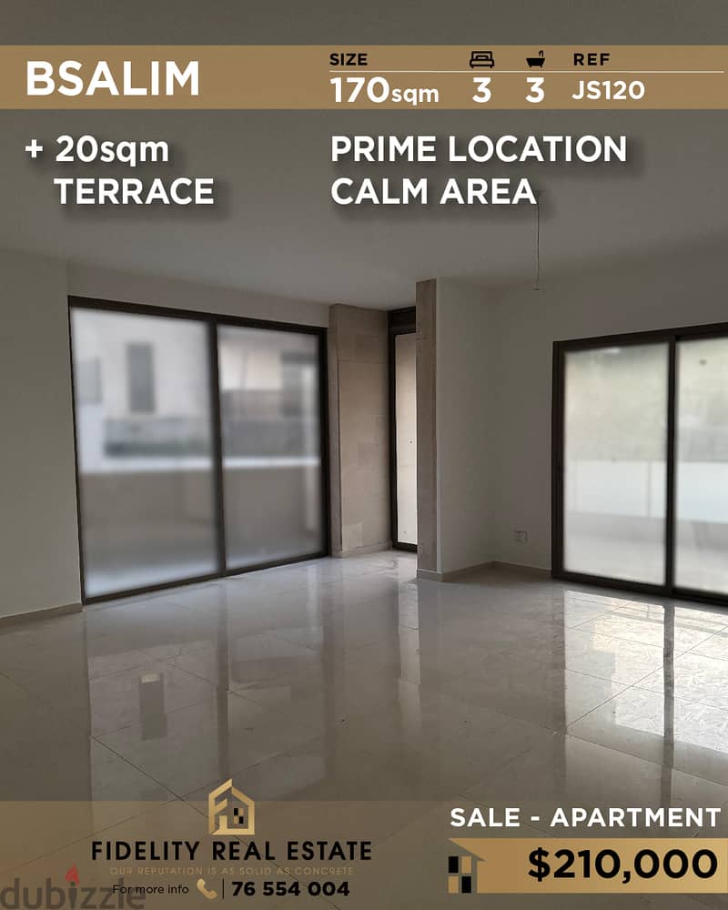 Apartment for sale in Bsalim JS120 شقة للبيع في بصاليم 0